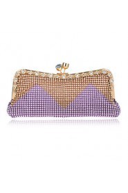 Women Metal Baguette Evening Bag