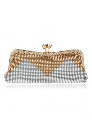 Women Metal Baguette Evening Bag