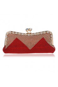 Women Metal Baguette Evening Bag