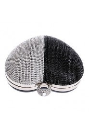 Women Heart shape Color Matching Diamonds Evening Bag