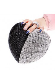 Women Heart shape Color Matching Diamonds Evening Bag