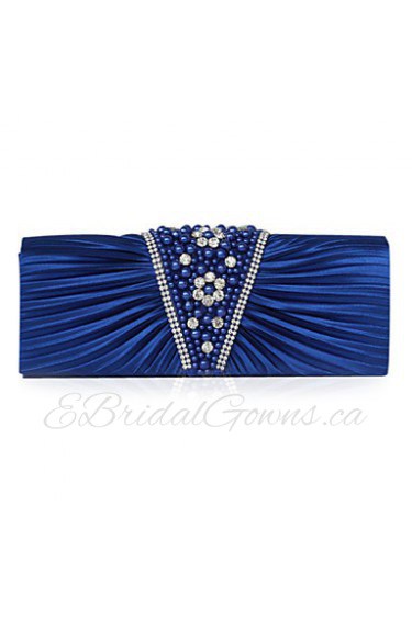 Satin With Imitation Pearl Clutch/Evening Bag (More Colors)