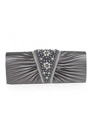 Satin With Imitation Pearl Clutch/Evening Bag (More Colors)