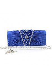 Satin With Imitation Pearl Clutch/Evening Bag (More Colors)