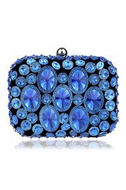 Women Polyester / Metal Minaudiere Clutch / Evening Bag Blue / Gold / Black