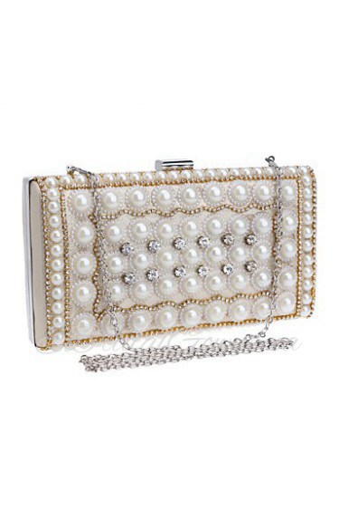 Women Elegant High grade Pearl Diamonds Evening Bag