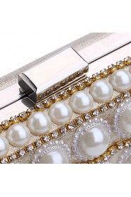Women Elegant High grade Pearl Diamonds Evening Bag