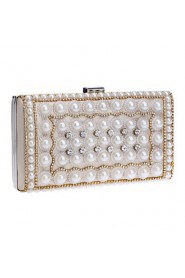 Women Elegant High grade Pearl Diamonds Evening Bag