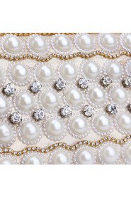 Women Elegant High grade Pearl Diamonds Evening Bag