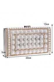 Women Elegant High grade Pearl Diamonds Evening Bag