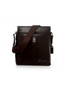 Men PU Messenger Shoulder Bag Brown / Black