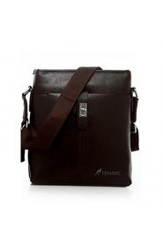 Men PU Messenger Shoulder Bag Brown / Black