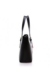 Women PU Baguette Shoulder Bag / Tote / Satchel Black / Fuchsia