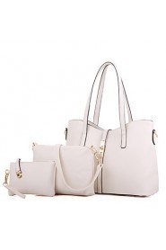 Women PU Barrel Shoulder Bag / Tote White / Pink / Blue / Black / Burgundy