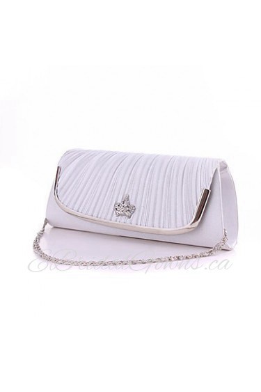 Women Satin Minaudiere Clutch / Evening Bag White / Pink / Gold / Silver / Black