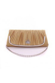 Women Satin Minaudiere Clutch / Evening Bag White / Pink / Gold / Silver / Black