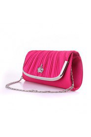 Women Satin Minaudiere Clutch / Evening Bag White / Pink / Gold / Silver / Black