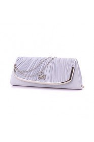 Women Satin Minaudiere Clutch / Evening Bag White / Pink / Gold / Silver / Black