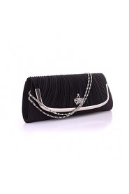 Women Satin Minaudiere Clutch / Evening Bag White / Pink / Gold / Silver / Black