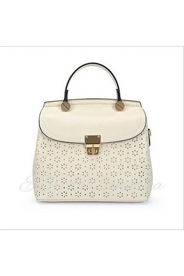 Women Outdoor PU Tote White / Black