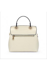 Women Outdoor PU Tote White / Black