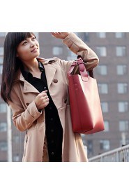 Women Casual / Office & Career / Shopping PU Tote Brown / Red