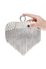 Women Tassel Pearl Diamonds Evening Bag