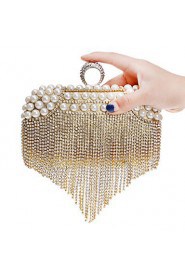 Women Tassel Pearl Diamonds Evening Bag