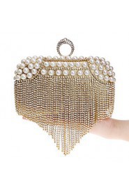 Women Tassel Pearl Diamonds Evening Bag