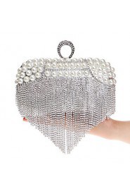 Women Tassel Pearl Diamonds Evening Bag