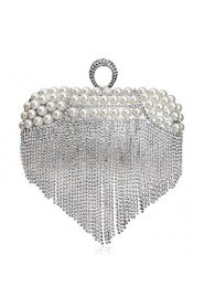 Women Tassel Pearl Diamonds Evening Bag