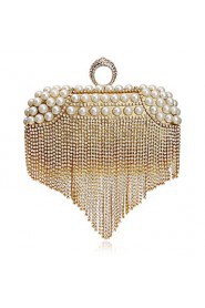 Women Tassel Pearl Diamonds Evening Bag