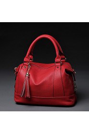 Women Cowhide Baguette Tote Blue / Red / Black