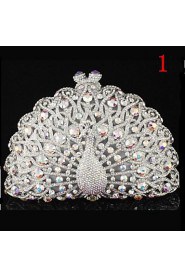 Luxuriant Rhinestone Peacock Clutch Bags for Women