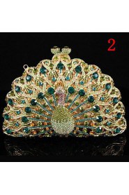 Luxuriant Rhinestone Peacock Clutch Bags for Women