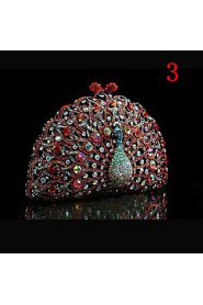 Luxuriant Rhinestone Peacock Clutch Bags for Women