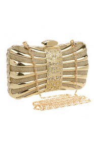 Women Polyester / Metal Minaudiere Clutch / Evening Bag Gold / Silver