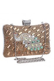 Women Elegant High grade The Peacock Diamonds Evening Bag