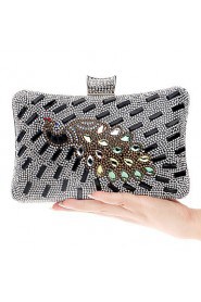 Women Elegant High grade The Peacock Diamonds Evening Bag