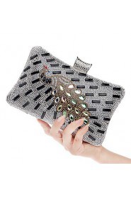 Women Elegant High grade The Peacock Diamonds Evening Bag