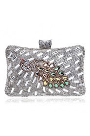 Women Elegant High grade The Peacock Diamonds Evening Bag