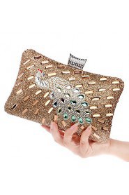 Women Elegant High grade The Peacock Diamonds Evening Bag