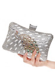 Women Elegant High grade The Peacock Diamonds Evening Bag