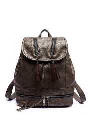 Women PU Bucket Backpack / Sports & Leisure Bag / School Bag / Travel Bag Gold / Brown / Silver / Black