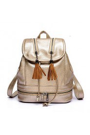 Women PU Bucket Backpack / Sports & Leisure Bag / School Bag / Travel Bag Gold / Brown / Silver / Black