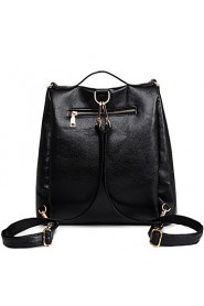 Women PU Bucket Backpack / School Bag / Travel Bag Black