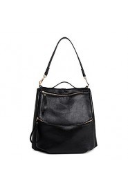 Women PU Bucket Backpack / School Bag / Travel Bag Black