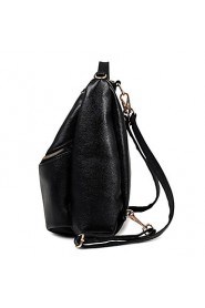 Women PU Bucket Backpack / School Bag / Travel Bag Black