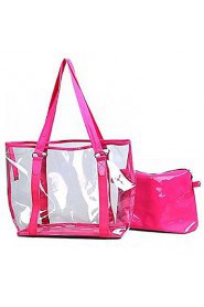 Lady's Clear PVC Transparent Jelly Candy Small Bag Tote Clear Beach Handbag Bucket Satchel Picture package Beach Bag