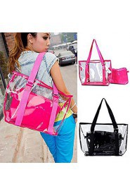 Lady's Clear PVC Transparent Jelly Candy Small Bag Tote Clear Beach Handbag Bucket Satchel Picture package Beach Bag